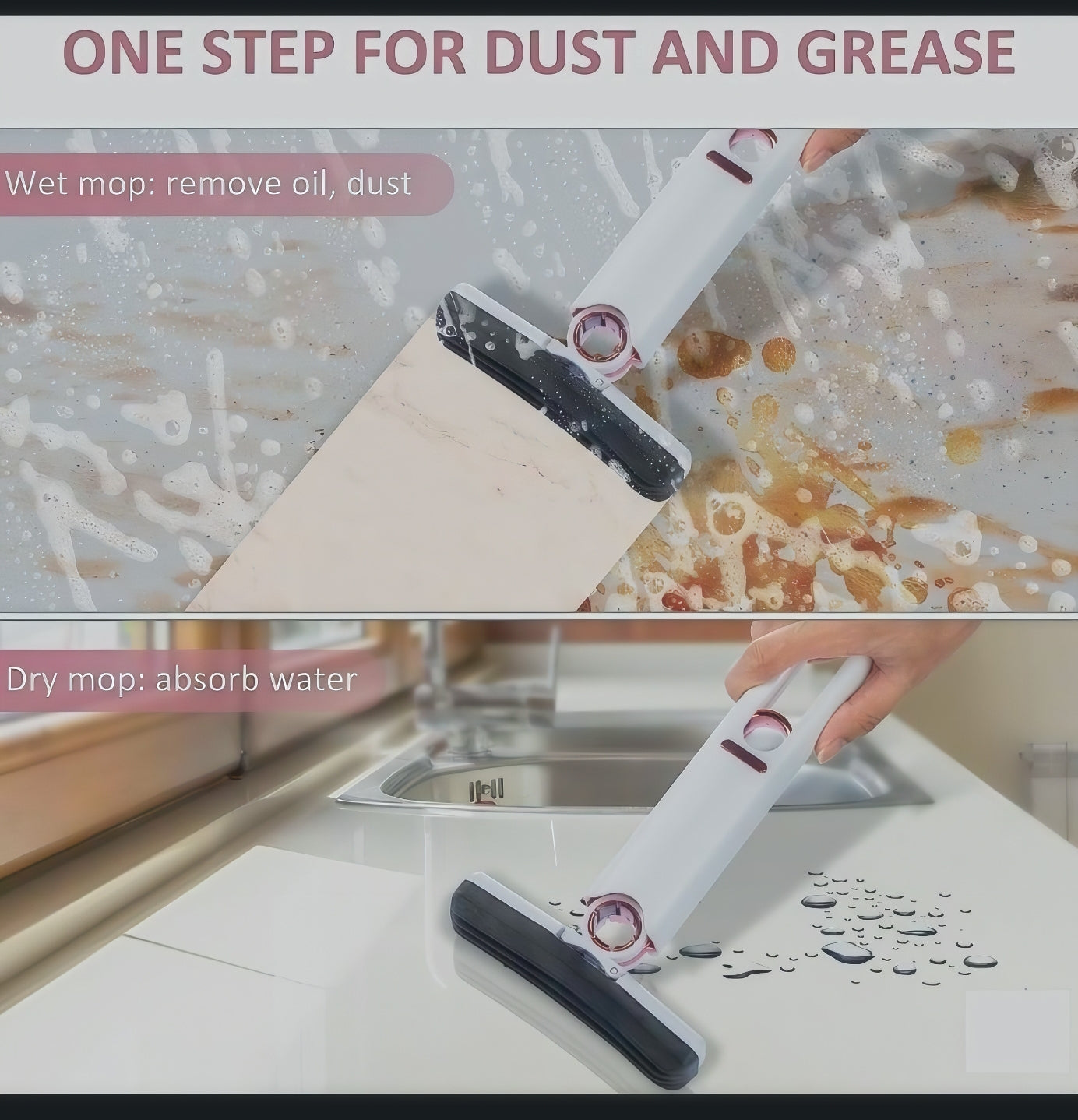Mini Portable Foldable Mop – Compact & Efficient Cleaning for Home, Office & Travel